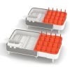 Expandable Dish Drying Rack Adjustable Dual-Part Dish Drainer with Detachable Utensil Holder - White