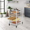 10 Sheets Aluminum Rolling Bakery Pan Rack - Silver