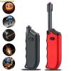 USB Plasma Rechargeable Lighter With Adjustable Neck; Candle; Arc; Flame Free; Safety Switch On; Suitable For Kitchen; Camping; Travel - Black