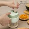 Handheld Wireless Electric Mini Chopper Vegetable Cutter For Meat Pepper Chili Onion Celery - Green