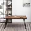 Aryven Industrial 7-Piece Dining Set, Antique Gray - as Pic