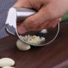 100% Stainless Steel Garlic Press Rocker Garlic Rocker Crusher Garlic Chopper Mincer Press Kitchen Garlic Masher Kitchen Tools - silver