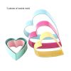 Set of 5 3D Heart Shape Biscuit Cutter Cookie Mold Cake Fondant Icing Pastry Cutter Stainless Steel DIY Kitchen Baking Gadget Tools - 5-PC