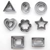 24 Pieces Biscuit Cutters Stainless Steel Cookie Cutters Fondant Geometric Shape Cutters for Baking - Silver