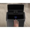 13.2 Gallon Trash Can, Plastic Motion Sensor Kitchen Trash Can, Black - Black