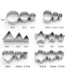 24 Pieces Biscuit Cutters Stainless Steel Cookie Cutters Fondant Geometric Shape Cutters for Baking - Silver