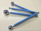 4 Pieces Metal Ball Stylus Dotting Tools, Embossing Pattern Design Fondant Decoration Sugar Craft Ceramic Flower Modeling Sculpting Tool - Blue