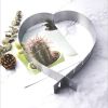 Heart Mousse Ring Mold Adjustable Stainless Steel Cookie Mold Metal Cake Mold Baking Dish Heart Cake Tools - stainless steel