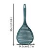 1pc Slotted Spoon; Household Colander With Long Handle; For Dumpling And Noodles; High Temperature Resistant Large Draining Spoon - Dark Green