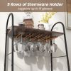 Baker's Rack with Detachable Wine Rack and 5 Rows of Stemware Holder - as show