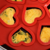 Quick DIY Nonstick Silicone Pancake Molds with 7 Holes for Pan - red