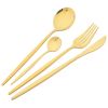 Commercial & Household 24Pcs Dinnerware Set Stainless Steel Flatware Tableware - Gold - Flatware Set