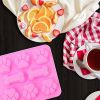 Puppy Paw Bone Silicone Baking Mold Used for Jelly Candy Chocolate Ice 3 Pcs Set - Generic
