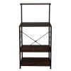Wooden Kitchen Shelf, Baker's Rack 4 Tier Shelves, Vintage Color - As Pictures