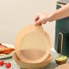 25/50pcs Air Fryer Disposable Paper Liner Non-stick Round Baking Steamer Paper Mats Home Kitchen Airfryer Food Basket Liner Mat - 50pcs white(opp bag)