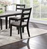 Classic Stylish Black Finish 5pc Dining Set Kitchen Dinette Wooden Top Table and Chairs Upholstered Cushions Seats Ladder Back Chair Dining Room - as