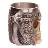1pc Skull Knight Mug; Stainless Steel Viking Skull Mug; Creative Skeleton Beer Mug; Metal Skull Coffee Mug; Funny Gift; Home Kitchen Supplies - 400ml