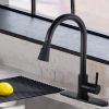 Pull Down Kitchen Faucet with Sprayer Stainless Steel Matte Black - as Pic