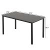 Disassemble rectangular dining table with straight feet MDF grey PVC marble surface 120*76*76cm N101 - as picture