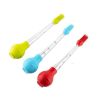 Silicone Cooking Brush Baking Roasting Grilling Baster with Marinade Needles for Turkey, Beef, Pork, Chicken - Red