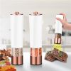 1PCS Electric Grinder Built In Light Adjustable Grind Size Stainless Steel Mill For Salt Pepper Spices Kitchen Tools - rose white gold