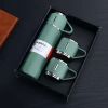 1pc/1Set Stainless Steel Thermal Cup; With Gift Box Set; Double Layer Leakproof Insulated Water Bottle; Keeps Hot And Cold Drinks For Hour - Green + G