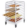 10 Sheets Aluminum Rolling Bakery Pan Rack - Silver
