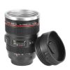 Camera Lens Coffee Mug Cup 13.6oz Food-Grade Stainless Steel Travel Photography Insulated Mug for All Ages - black
