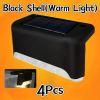 4pcs Solar Wall Light Garden Outdoor; Waterproof Stair Lights With Light Control; For Garden Yard Porch Wedding Party Decor - Black Shell [warm Light]