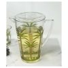 2.75 Quarts Water Pitcher with Lid, Palm Tree Design Unbreakable Plastic Pitcher, Drink Pitcher, Juice Pitcher with Spout BPA Free - as Pic