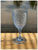Diamond Cut Plastic Wine Glasses Set of 4 (12oz), BPA Free Acrylic Wine Glass Set, Unbreakable Red Wine Glasses, White Wine Glasses - as Pic
