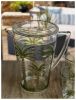2.75 Quarts Water Pitcher with Lid, Palm Tree Design Unbreakable Plastic Pitcher, Drink Pitcher, Juice Pitcher with Spout BPA Free - as Pic
