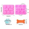 Puppy Paw Bone Silicone Baking Mold Used for Jelly Candy Chocolate Ice 3 Pcs Set - Generic