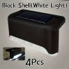 4pcs Solar Wall Light Garden Outdoor; Waterproof Stair Lights With Light Control; For Garden Yard Porch Wedding Party Decor - Brown Shell [warm Light]