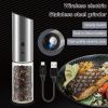 Electric Pepper Grinder 3W Handheld Automatic Pepper Mill USB Charging Pepper and Salt Grinder Electric Spice Grinder with - CN - silver