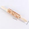 1pc Embossing Rolling Pin Christmas Pattern Xmas Wooden 3D Engraved Nativity With Jesus 9 Different Pattern Design For Baking Cookies - Christmas Patt