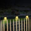 4pcs Solar Wall Light Garden Outdoor; Waterproof Stair Lights With Light Control; For Garden Yard Porch Wedding Party Decor - Brown Shell [white Light