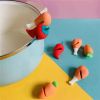 Creative Pepper Carrot Chicken Thigh Shape Overflow Stopper Cute Silicone Spill-proof Pot Lid Rack Pot Cover Lifter Kitchen Tool - Orange