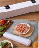 Cling Wrap Dispenser with Slide Cutter Aluminum Foil, Baking Parchment Paper Organizer Kitchen Tool  - White