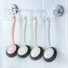 Cleaning Brushes Kitchen Stainless Steel Wire Ball Dishwashing Brush Pans Brush to oil stainsHousehold Cleaning Tools - Blue