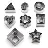 24 Pieces Biscuit Cutters Stainless Steel Cookie Cutters Fondant Geometric Shape Cutters for Baking - Silver