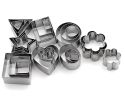 24 Pieces Biscuit Cutters Stainless Steel Cookie Cutters Fondant Geometric Shape Cutters for Baking - Silver