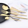 Commercial & Household 24Pcs Dinnerware Set Stainless Steel Flatware Tableware - Gold - Flatware Set