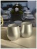 Metallic Silver Color Plastic Wine Glasses Set of 4 (18oz), BPA Free Acrylic Wine Glass Set, Unbreakable Red Wine Glasses, White Wine Glasses - as Pic