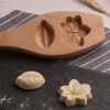 Wooden Moon Cake Mold Wagashi Snow Skin Mooncake Mold DIY Rice Cake Baking Mold 3D Maple Leaves 15-20g - Default