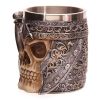 1pc Skull Knight Mug; Stainless Steel Viking Skull Mug; Creative Skeleton Beer Mug; Metal Skull Coffee Mug; Funny Gift; Home Kitchen Supplies - 400ml