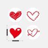 500pcs/roll Heart Stickers Roll; 2.5x2.5cm Heart Stickers Lables for Baking Packaging; Envelope Seals; Small Business - A