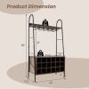Baker's Rack with Detachable Wine Rack and 5 Rows of Stemware Holder - as show