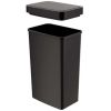 13.2 Gallon Trash Can, Plastic Motion Sensor Kitchen Trash Can, Black - Black