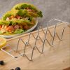 1pc Stainless Steel Burrito Pancake Stand; Tacoholder Pancake Stand; W-shaped Taco Stand - Silvery